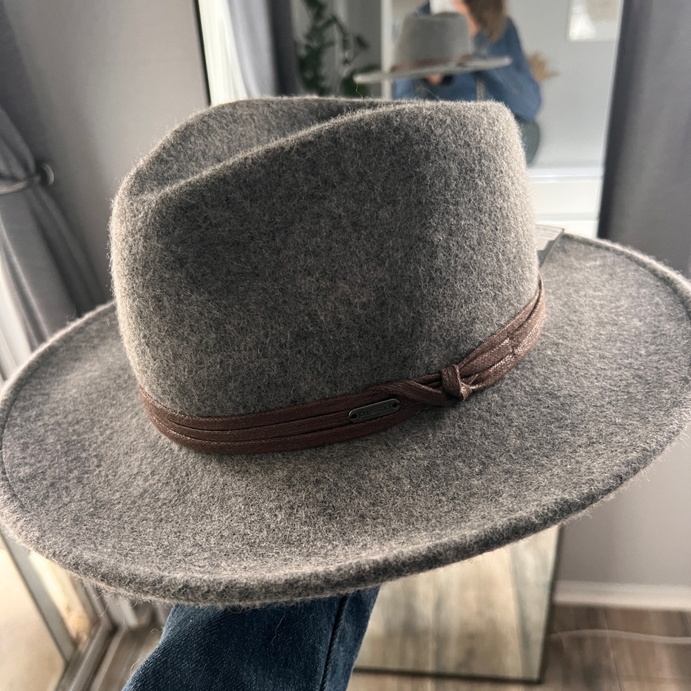 Pistil Full Brim Grey Felted Wool Hat